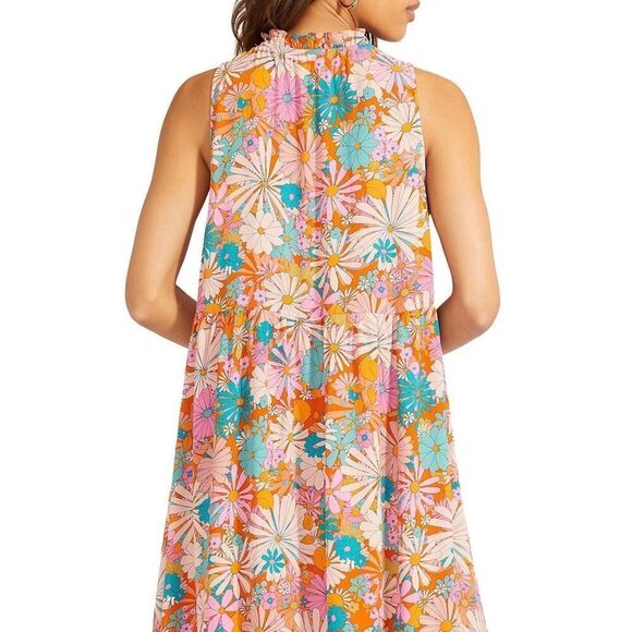 BB DAKOTA Women's California Soul Dress floral medium maxi halter - Picture 5 of 10